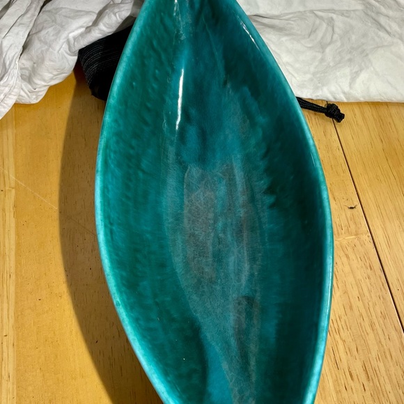 Gorgeous Vtg Green drip glaze pottery dish 15x6x4” (Alliston Canada MLP 069) - Picture 7 of 8